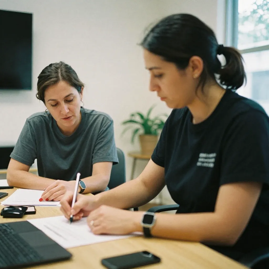 Papers stacked neatly in daylight